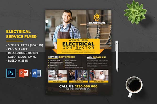 Electrician Ads Poster Templates – High Quality Free & Premium PSD, Ai, Vector, EPS, PNG, TIFF, Word, InDesign Formats Download